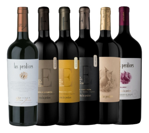 Combo 6 Vinos Las Perdices Malbec Tinto Coleccion - Gobar®