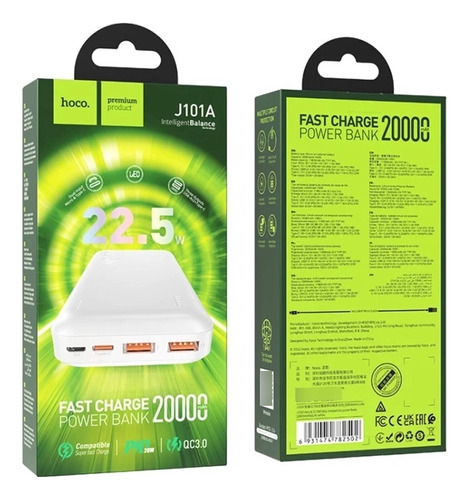 Power Bank 20000 Bateria Portatil Super Carga 22.5w Hoco