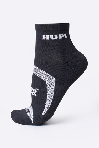 Meia Hupi Running Pro Prime Preto E Branco - Lt Para Pés Men