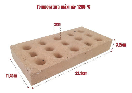 Tijolo Refratário P/ Churrasco E Forno - 2 Unidade