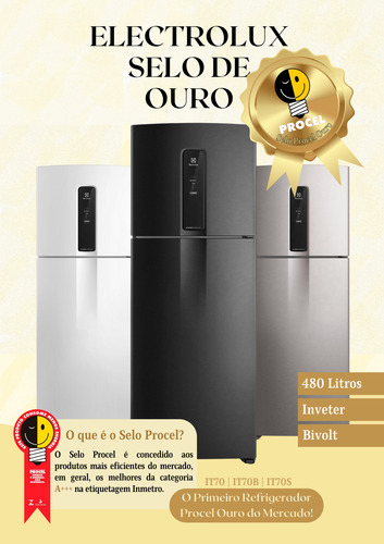 Geladeira Electrolux 480l It70b Efficient Autosense Bivolt