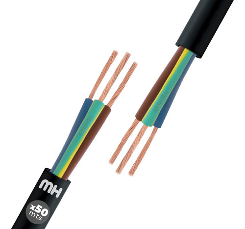 Cable Tipo Taller Mh Negro 3x1.5 Mm² X 50 Mts Normalizado