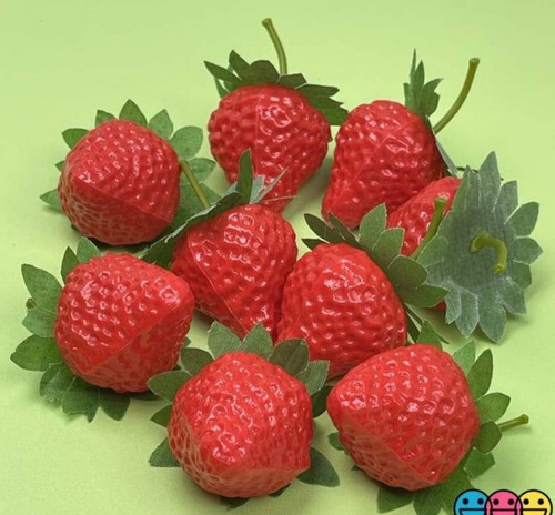 Decoracion Navideñas Frutillas Con Hojas X12,somos Mayorista