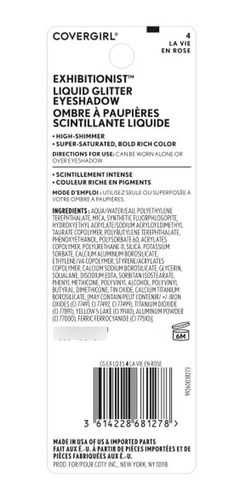 Covergirl Exhibitionist Liquid Glitter Eyeshadow Sombra Ojos Color De La Sombra 4 La Vie En Rose