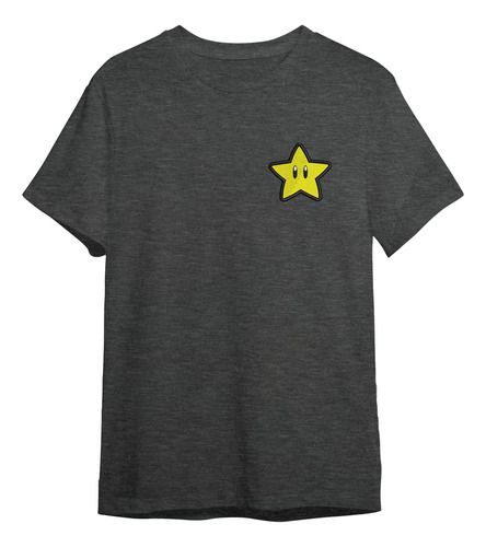 Playera Algodon Bordada Estrella Feliz Video Juego Vida