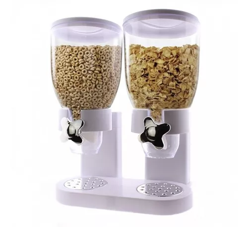 Comprar Dispensador de cereales Dispensador de cereales ligero, doble,  individual, para alimentos secos, snacks y cereales