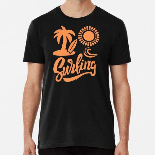 Remera Surf Sun De Mediados De Siglo (naranja) Algodon Premi