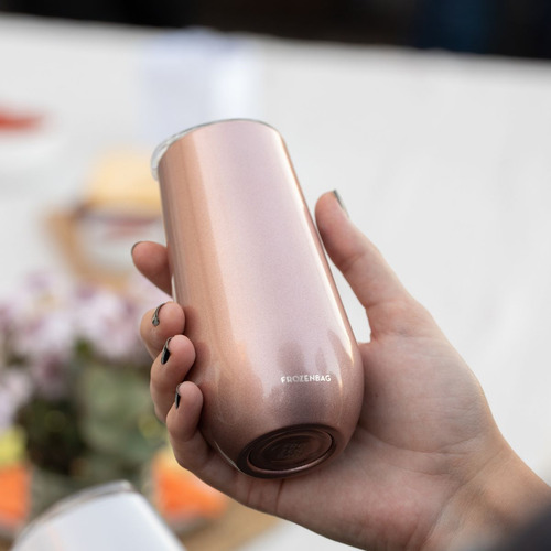 Vaso Térmico Champagne Con Tapa Hermética 200ml Acero