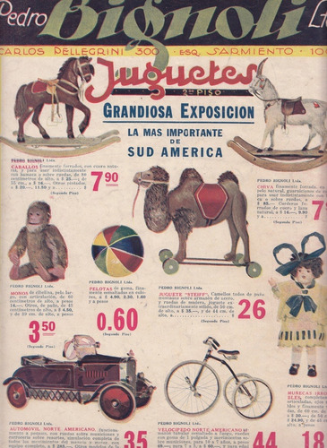 1924 Publicidad Juguetes Pedro Bignoli Argentina Vintage