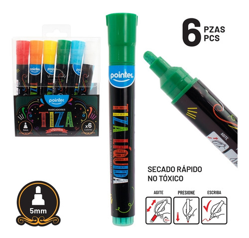 Marcadores Para Niños Tipo Tiza Chalk Colegio Colores Niñas