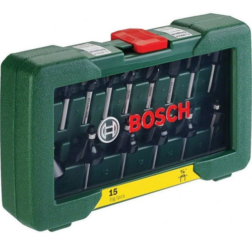 Set 15 Fresas Bosch 1/4'' Fresadora Router Tupí 2607019468