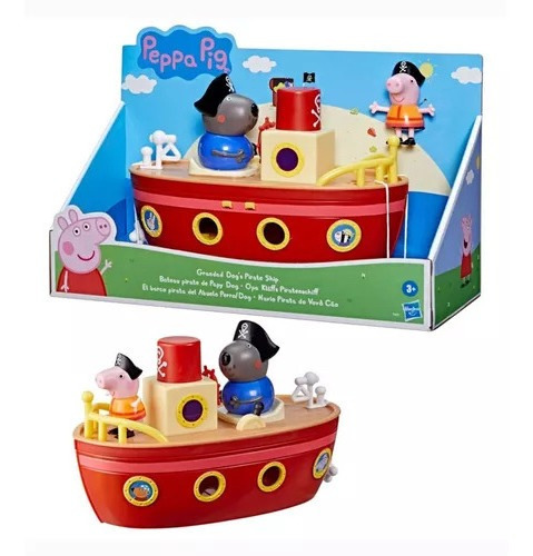 Peppa Pig Barco Pirata De Abuelo Perro + 2 Figuras - Hasbro