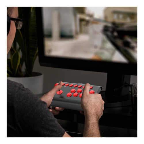Fighting Joystick For Pc Y Consolas Juego Retro Negro Rojo
