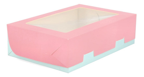 25 Caja Con Visor Desayunos Regalos (23x15,5x6,5cm) Colores