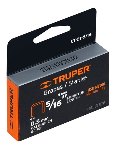 Grapa Profesional 8mm Pack 10.000 Und Truper