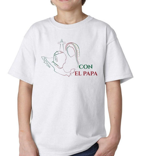 Remera De Niño Papa Francisco Con El Papa Religion Catol