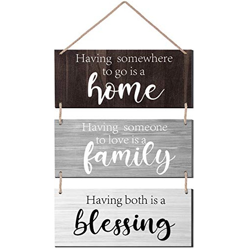 3 Piezas De Decoración De Pared Familiar  Blessed Home...