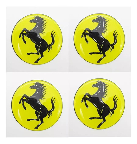 4 Adesivos Emblema Ferrari 58mm Resinados Em Hd Para Rodas