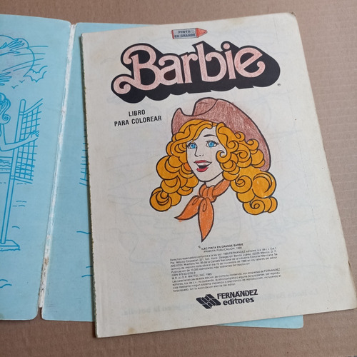 Lote D 6 Libros Iluminar Y Actividades Barbie 80s 90s Muñeca (Usado)