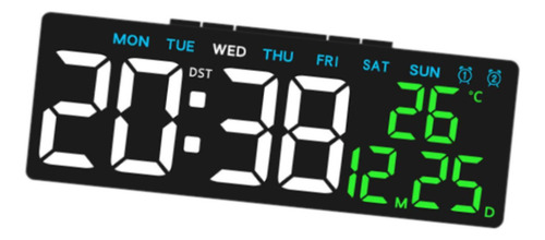 Reloj Despertador Digital Multiusos Concha Negra Tiempo