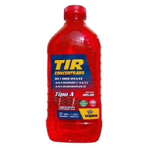 Liquido Refrigerante Tir Bardahl Rojo Tipo A Concentrado 1l