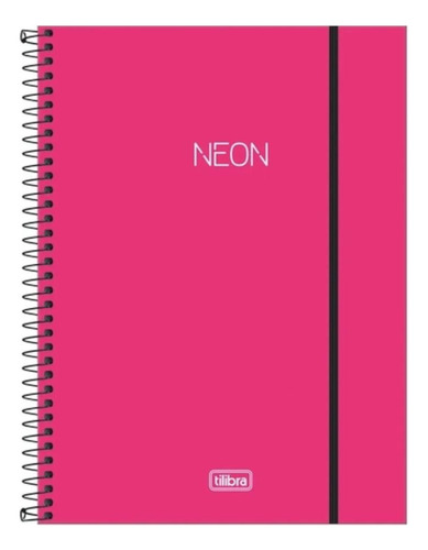 Caderno Universitário Tilibra Espiral Neon Rosa 160 Folhas