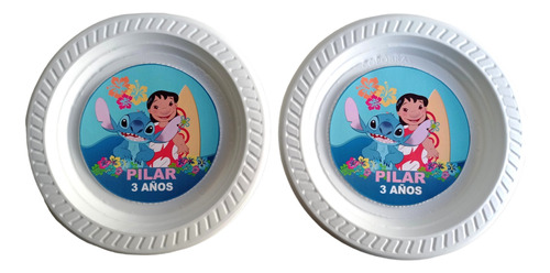 Platos Lilo Y Stitch Cumpleaños Descartables