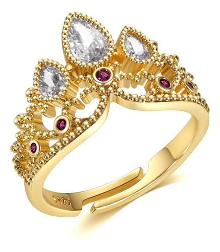 Anillos De Corona Rapunzel Chapados En Oro P