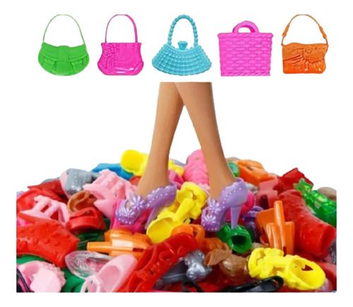 Muñecas Accesorios Zapatos(15pares)+ Carteras(5uni) Barbiele