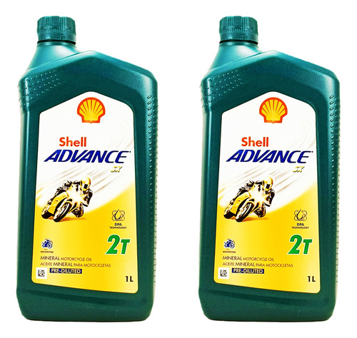 Aceite 2t Shell Motos X 2 Litros. Gratis Ticket De Aceite.