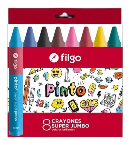 Crayones Filgo Super Jumbo X8 Colores 