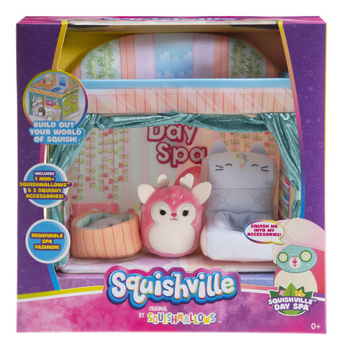 Spa Deluxe Squishville Incluye Ciervo Rosa Y Accesorios Infa