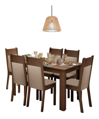 Juego De Comedor 6 Sillas Mesa Living Rustico Gran Calidad