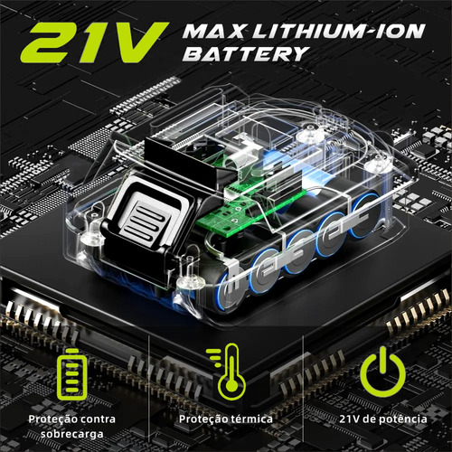 Zper Parafusadeira Furadeira De Impacto Profissional 21v
