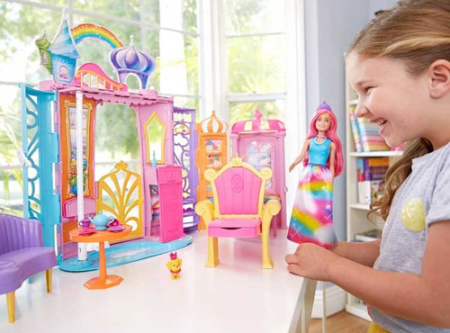 Barbie Casa Castillo De Reino Arcoiris Dreamtopia + Muñeca