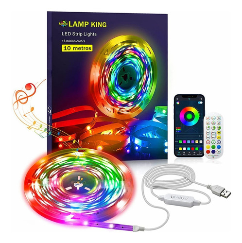 Imagen 2 de 9 de Tira De Luces Led Rgbic Color De Ensueño Bluetooth De 10 M