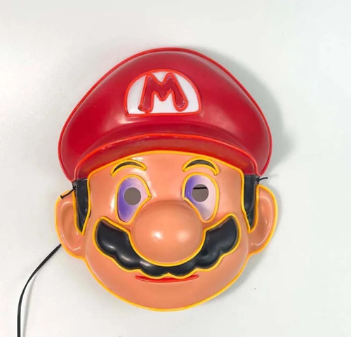 Máscara Disfraz Led Mario Bros Niño Halloween