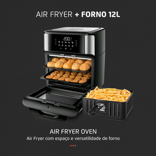 Freidora de aire Mondial Cozinha Air Fryer Oven de 12L color negro/inox 220V