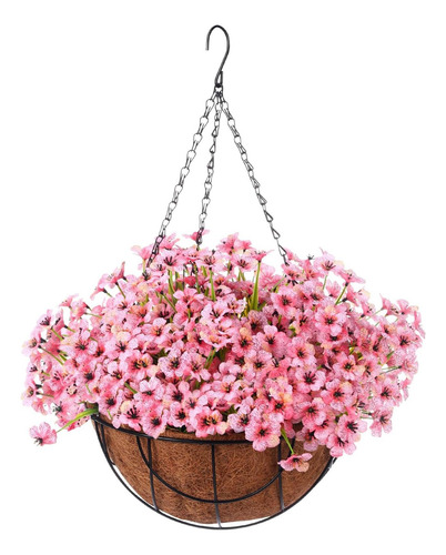Beeveer Flores Artificiales Colgantes De Otoño En Cesta Para