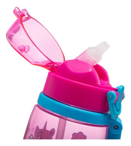 Botella De Plástico Para Agua Unicornio 680ml Rosa