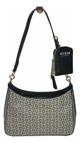 Bolsa Guess Con Monedero Color Gris Original