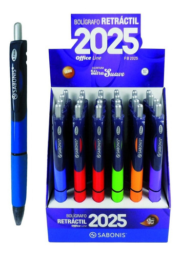 Pack Boligrafo Sabonis Retractil Office 2025 Azul X24 Unidad