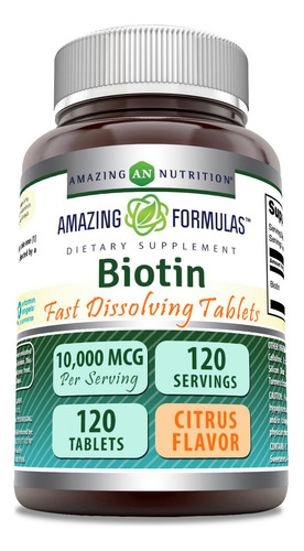 Amazing Formulas Biotina 10,000 Mcg 120 Tabletas