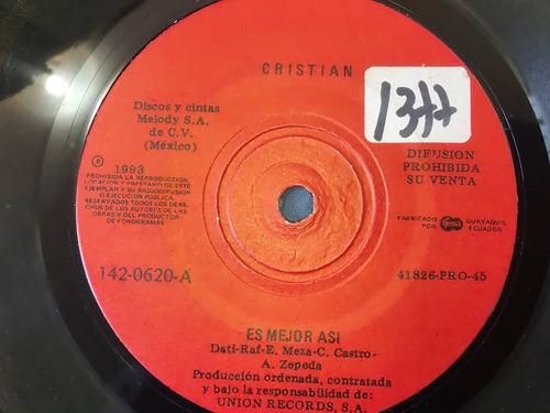 Vinilo Single De Cristian Castro -es Mejor Asi ( A56