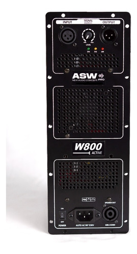 Painel Ativo Asw W800 - Amplificador Inbox 800w Em 4 Ohm Cor Preto Potência De Saída Rms 800 W