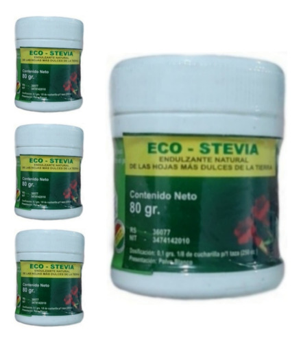 Pack 3 Eco Stevias En Polvo De 50 Gr + Envío Gratis