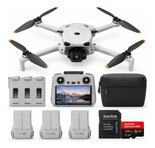 Drone Dji Lito X1 Fly More Combo Rc2 Com Tela Cartao Nf