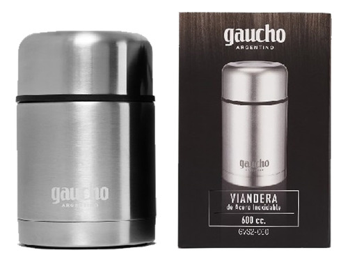 Vianda Termica Gaucho Argentino 600 Ml Acero Inoxidable 