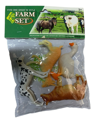 Set De 4 Animales De Granja Y 1 Hoja