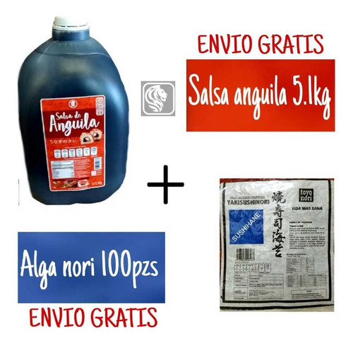 Salsa Anguila 5.1kg + Alga Nori 100pzs Envió Gratis Promo